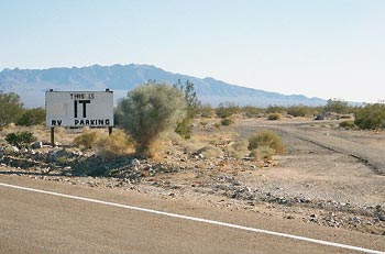 "This is It" RV Parking, Essex, California