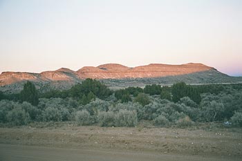 Sunset on Cedar Canyon Road, Mojave National Preserve, California.