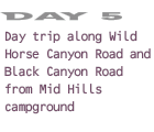 Day 5: Day trip along Wild Horse Canyon Road and Black Canyon Road from Mid Hills campground