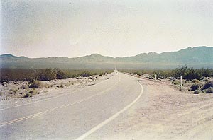 Looking back (north) on Ivanpah Road