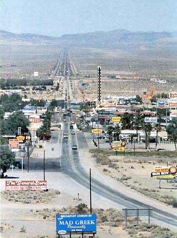 Postcard view of Baker, California